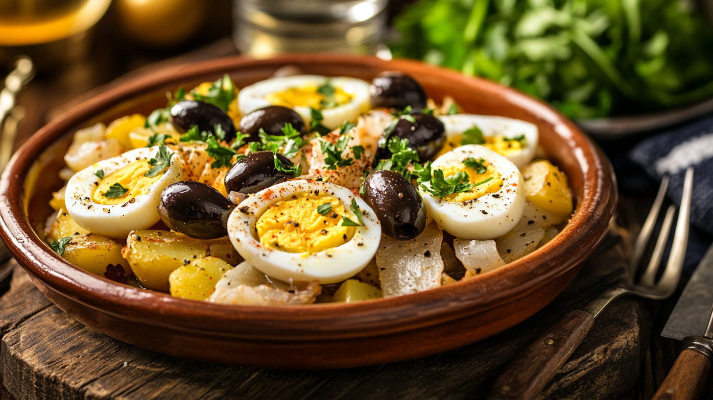 Processo de preparo do Bacalhau à Gomes de Sá