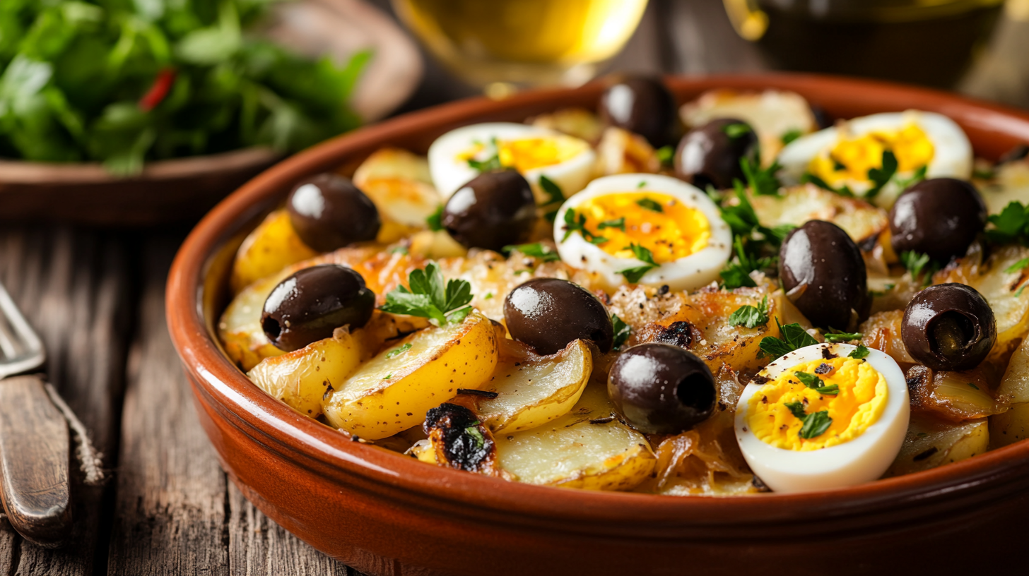 Bacalhau à Gomes de Sá servido