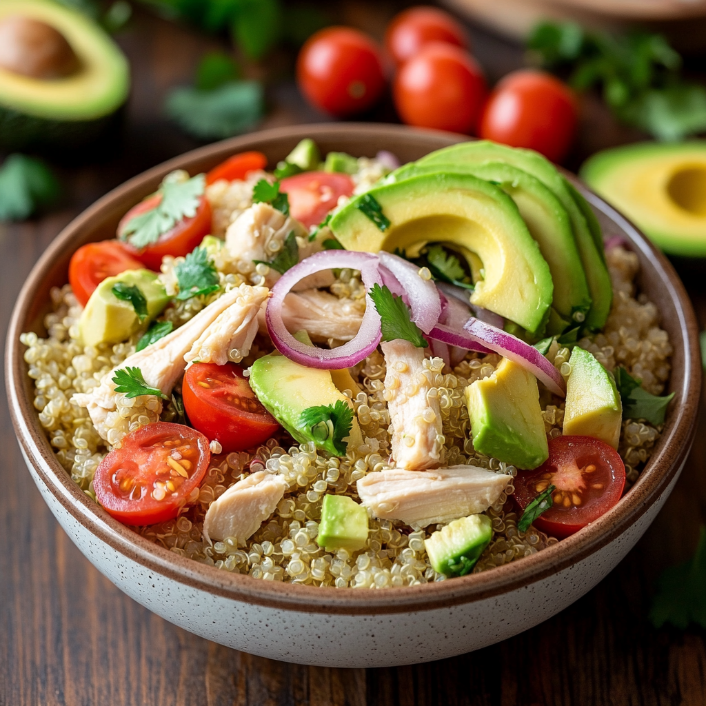 Salada de Quinoa com Abacate e Frango: Nutrição e Sabor!