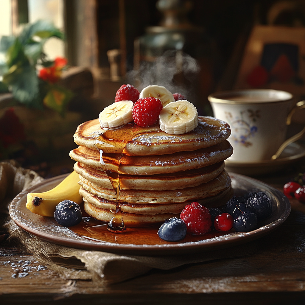 Deliciosas panquecas de banana com aveia