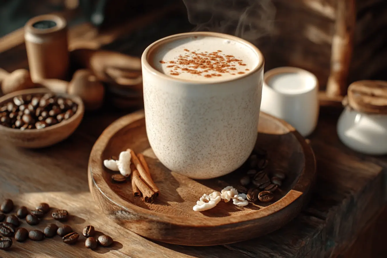 Café sendo preparado com leite vegetal