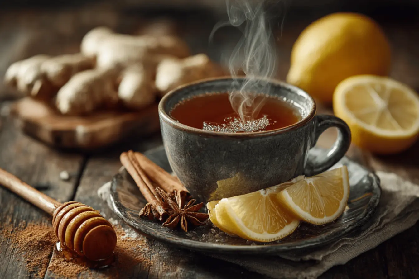 Chá de gengibre com canela e limão