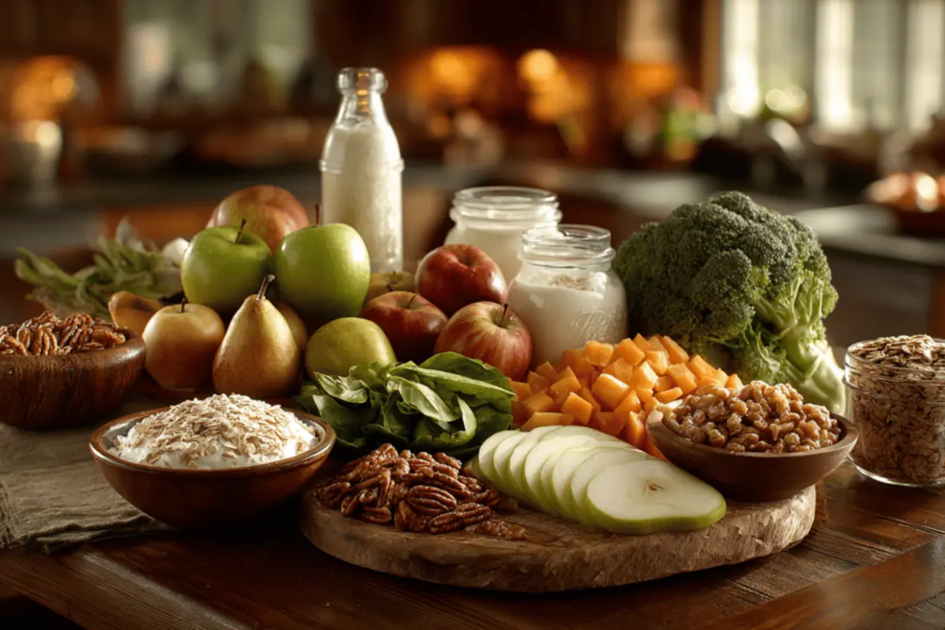 Saúde intestinal com frutas frescas e coloridas