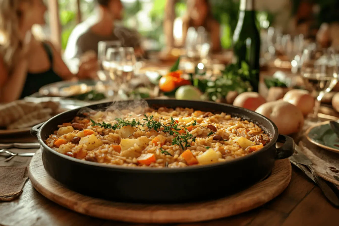 Ingredientes frescos para Arroz de Carne com Legumes