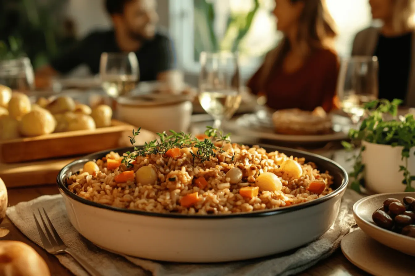 Preparação do Arroz de Carne com Legumes
